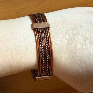 Handmade‎ Copper Woven Wire Bracelet Adjustable Bendable